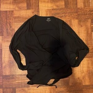 j jill black wrap around cropped cardigan